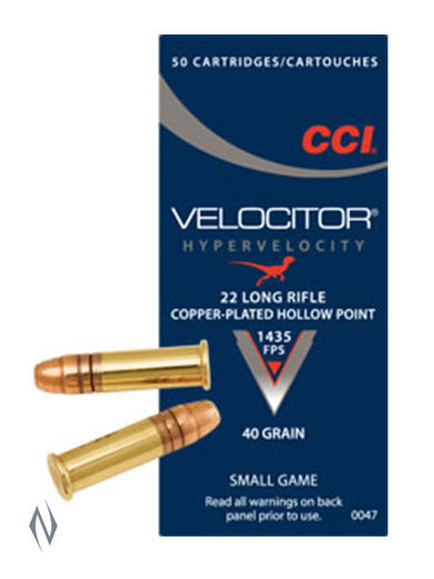 CCI 22LR Velocitor 40GN Hollow Point Brick 500