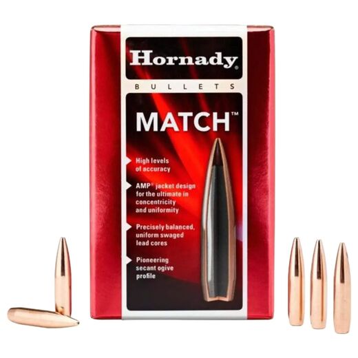 Hornady 30Cal 308 168gr Match Boat Tail Hollow Point Projectiles