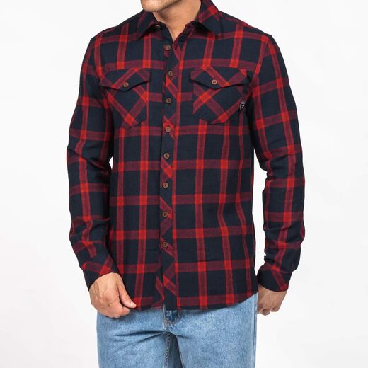 Hunters Element Huxley Shirt NavyRed Plaid