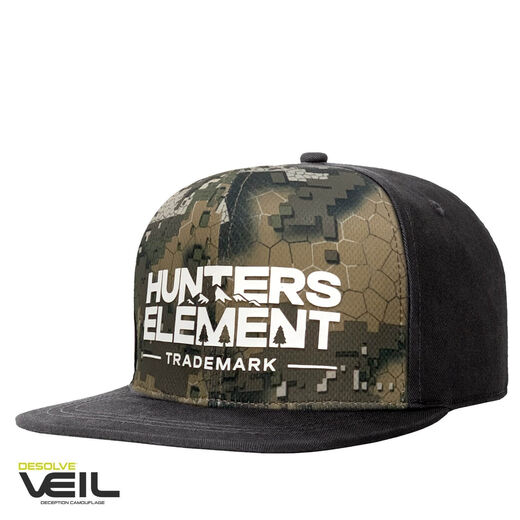 Hunters Element Stamp Snapback Cap   Black  Desolve Veil