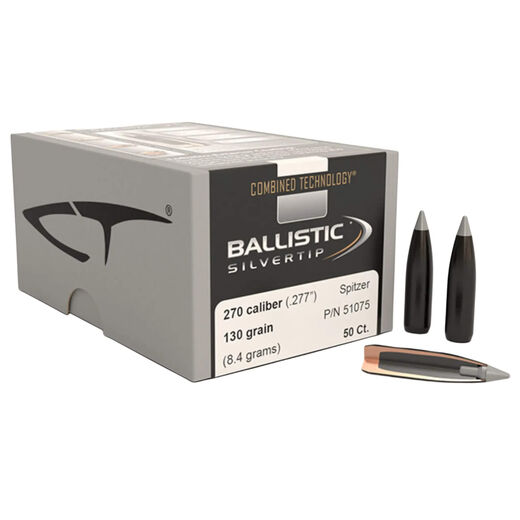 Nosler Ballistic Silvertip 270Cal 277 130Gr Spitzer Silver Tip Projectiles