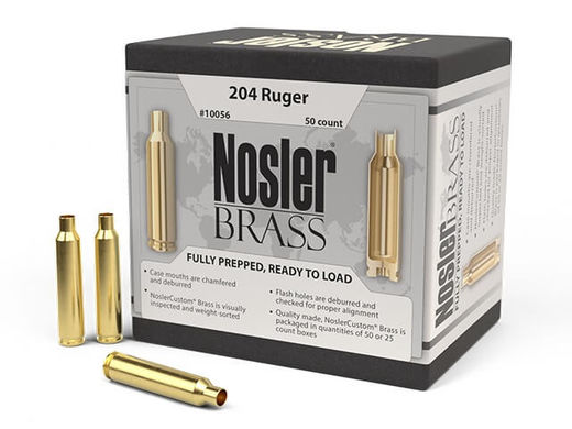 Nosler Custom 204Ruger Unprimed Brass Qty 50