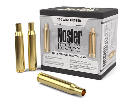 Nosler Custom 270Win Unprimed Brass Qty 50