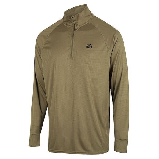 Ridgeline Men+39s Performance Quarter Zip Top   Dark Khaki