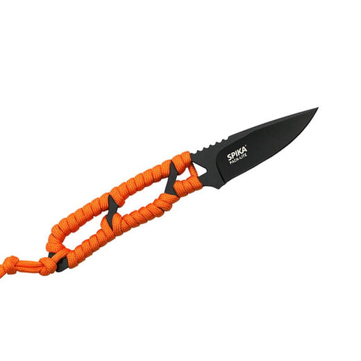 Spika Pack Light Fixed Blade Black With OrangeParacord