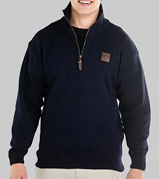 Swanndri Mariner Zip Neck Navy Sweater