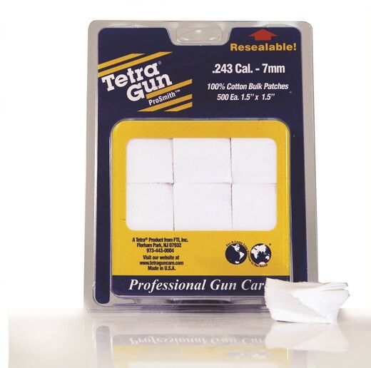 Tetra 243Cal   7mm Cotton Cleaning Patches Qty 500