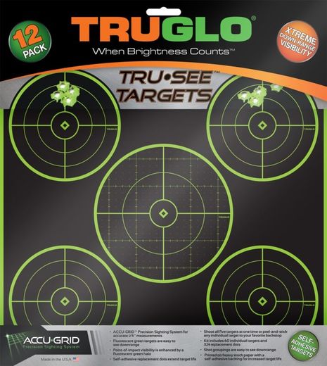 TruGlo Tru See 5 Bulleye Self Adhesive Green Target 6 Pack