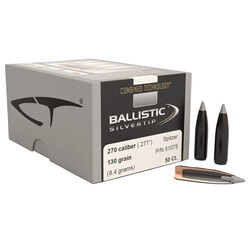 Nosler Ballistic Silvertip .270Cal .277 130Gr Spitzer Silver Tip Projectiles