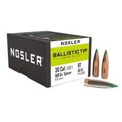 Nosler Ballistic Tip Hunting 30Cal 308 168Gr Spitzer Green Tip Projectiles
