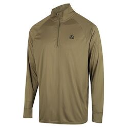 Ridgeline Mens Performance Quarter Zip Top - Dark Khaki!