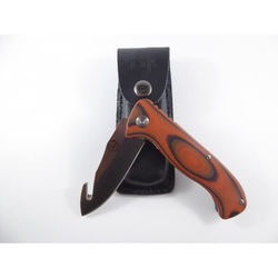 Tassie Tiger Knives Folding Gut Gook with Leather Sheath