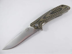 Tassie Tiger Knives Folding Knife, Flipper opening, G10 handle